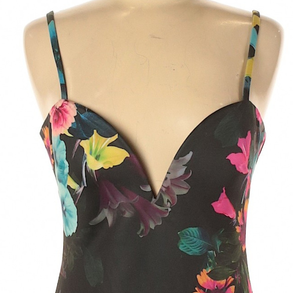 💋 Bebe Satin Floral Midi Dress RARE S Small New with Tag 💋 - Picture 4 of 8